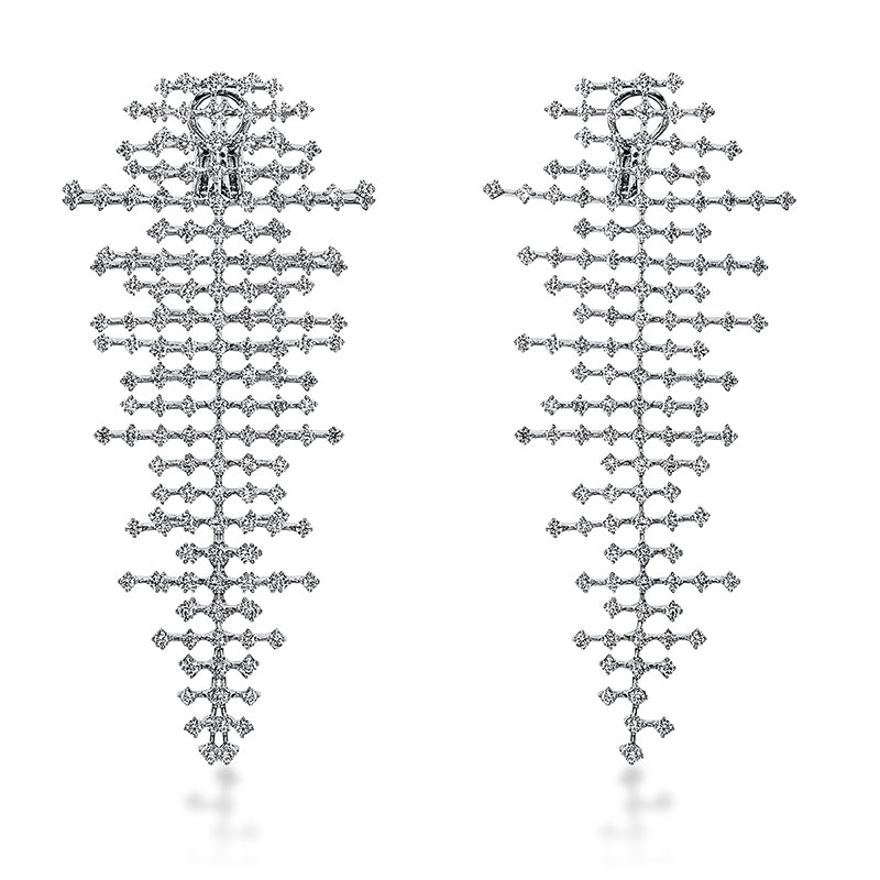 Ohrschmuck    aus 750/-18 Karat Weißgold mit 252 Diamanten 8