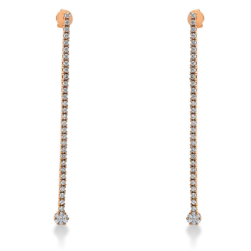Ohrschmuck    aus 750/-18 Karat Rotgold mit 74 Diamanten 1