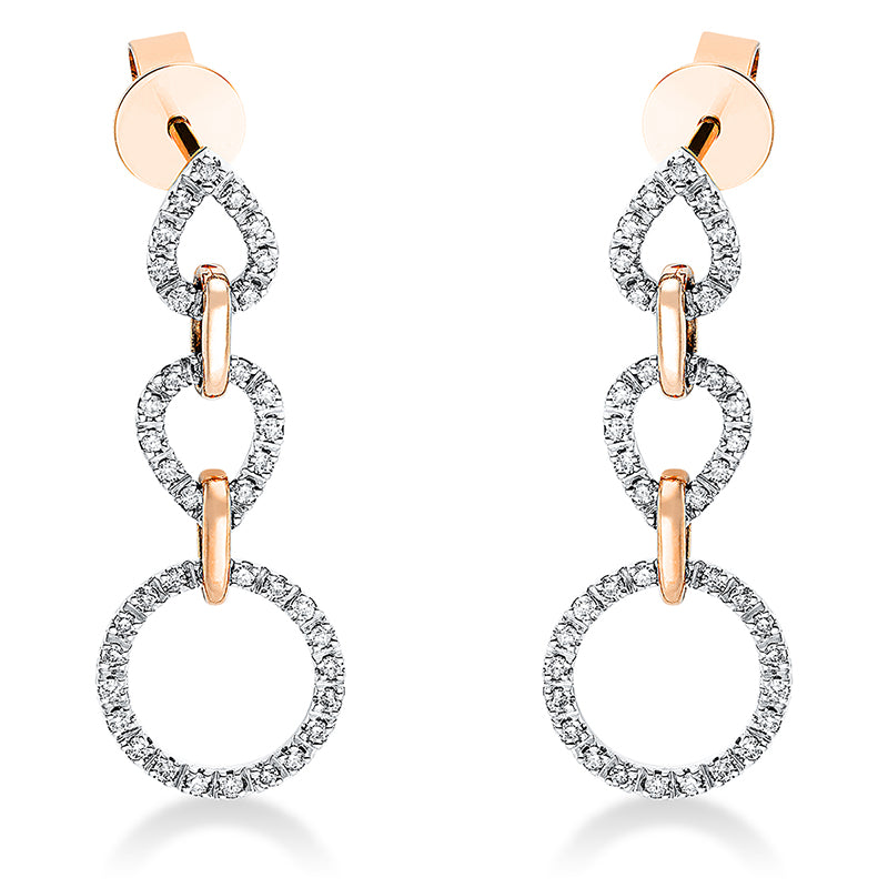 Ohrschmuck    aus 750/-18 Karat Rotgold / Weißgold mit 84 Diamanten 0