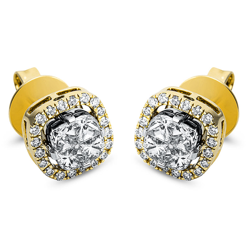 Ohrstecker    aus 750/-18 Karat Gelbgold / Weißgold mit 56 Diamanten 0