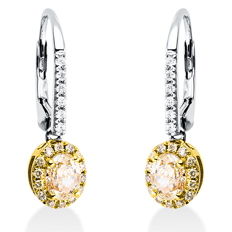 Ohrschmuck    aus 750/-18 Karat Weißgold / Gelbgold mit 42 Diamanten 1