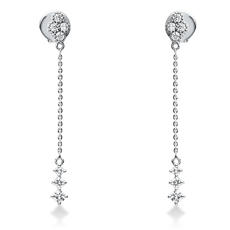 Ohrschmuck    aus 750/-18 Karat Weißgold mit 14 Diamanten 0