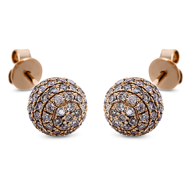 Ohrstecker    aus 750/-18 Karat Rotgold mit 128 Diamanten 0