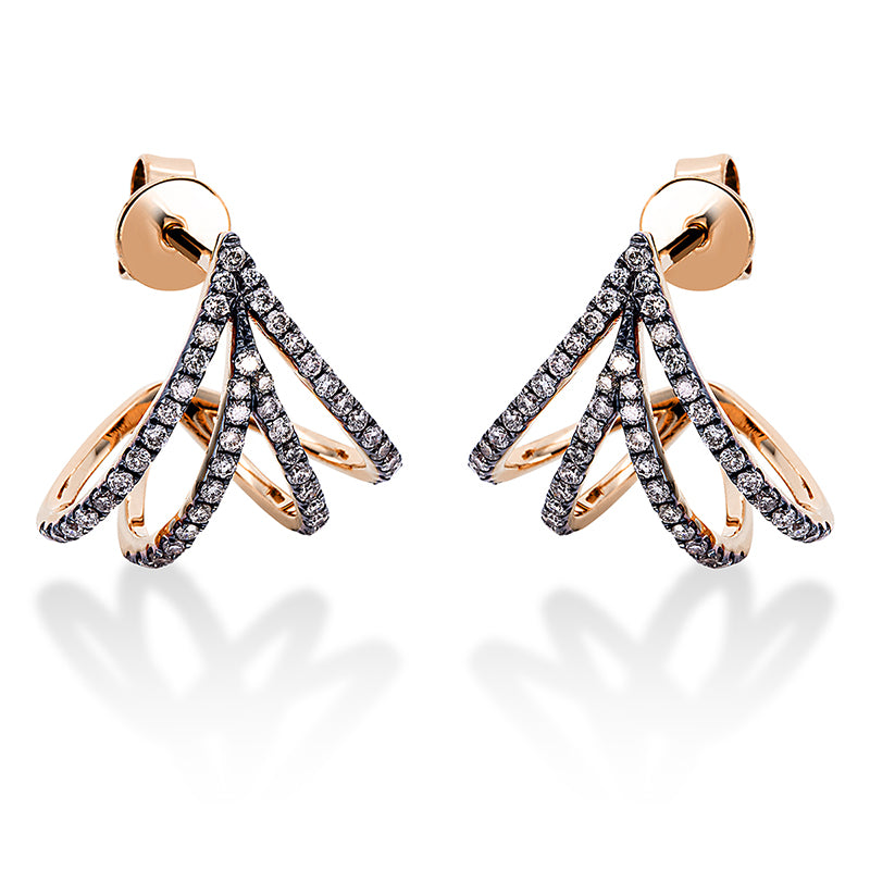 Ohrschmuck    aus 750/-18 Karat Rotgold mit 104 Diamanten 0