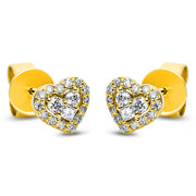 Ohrstecker aus Gold mit Diamanten, Herz-Symbol - 2M085