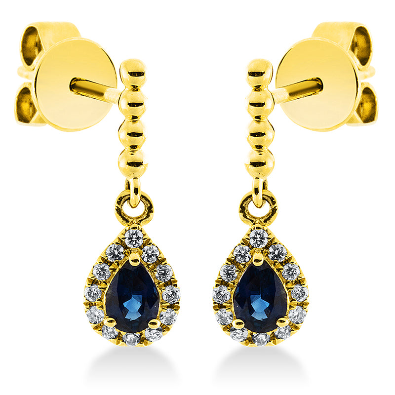 Ohrschmuck aus Gold mit Diamanten mit Saphir - 2M088
