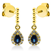 Ohrschmuck aus Gold mit Diamanten mit Saphir - 2M088