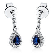 Ohrschmuck aus Gold mit Diamanten mit Saphir - 2M088
