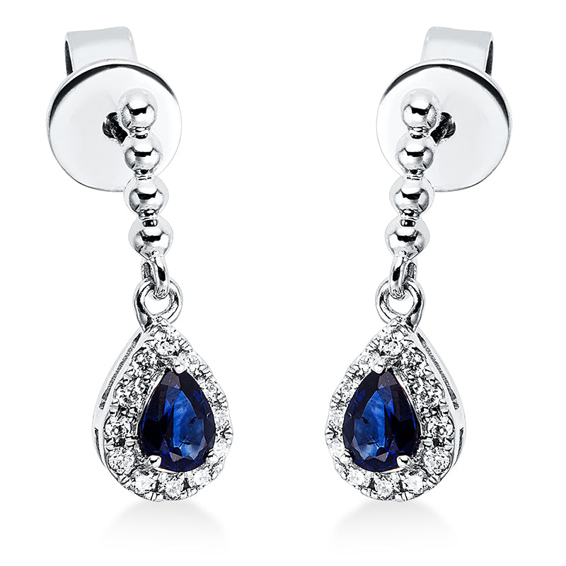 Ohrschmuck aus Gold mit Diamanten mit Saphir - 2M088