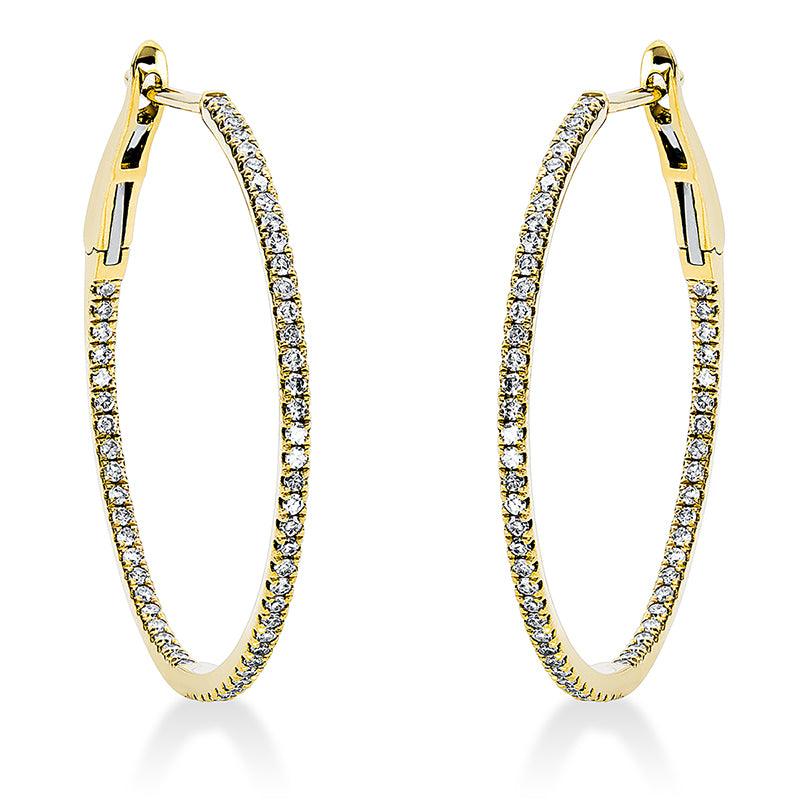 Creolen    aus 750/-18 Karat Gelbgold mit 118 Diamanten 0