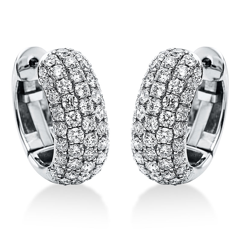 Creolen    aus 750/-18 Karat Weißgold mit 98 Diamanten 3 ct
