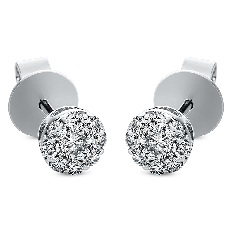 Ohrstecker    aus 750/-18 Karat Weißgold mit 18 Diamanten 0