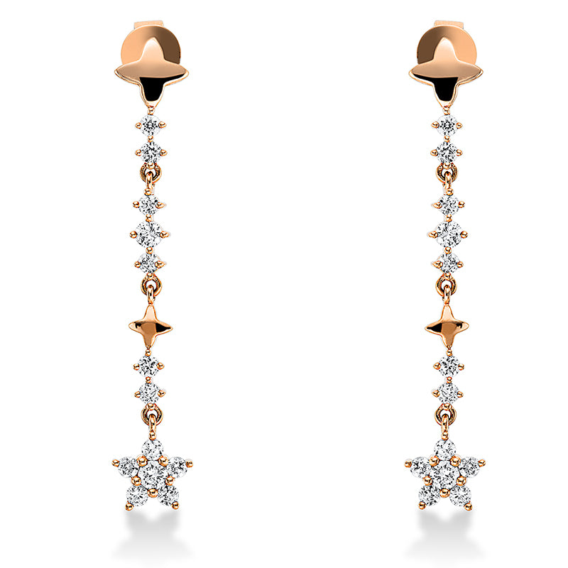 Ohrschmuck    aus 750/-18 Karat Rotgold mit 26 Diamanten 0
