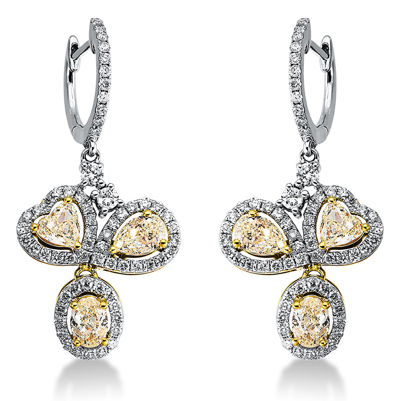 Ohrschmuck    aus 750/-18 Karat Gelbgold / Weißgold mit 130 Diamanten 2