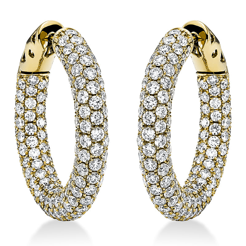 Creolen    aus 750/-18 Karat Gelbgold mit 304 Diamanten 4