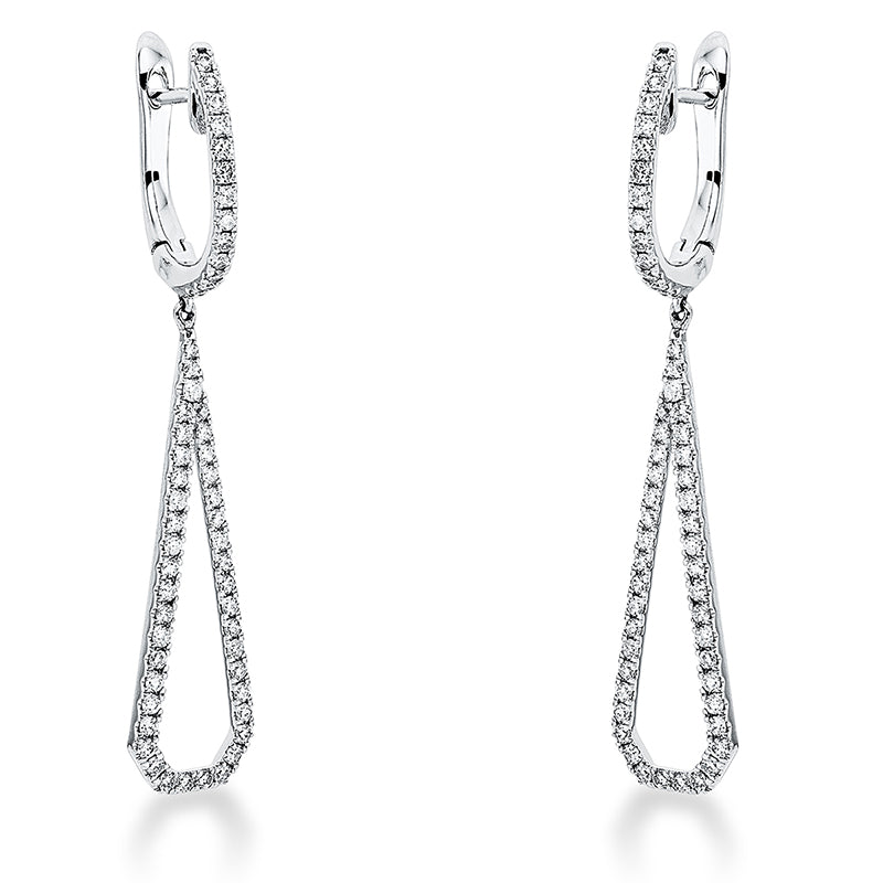 Ohrschmuck    aus 750/-18 Karat Weißgold mit 108 Diamanten 0