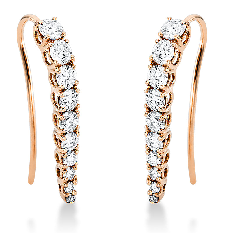 Ohrschmuck    aus 750/-18 Karat Rotgold mit 20 Diamanten 1