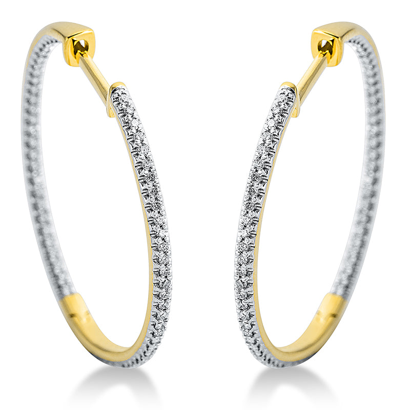 Creolen    aus 750/-18 Karat Gelbgold mit 122 Diamanten 0