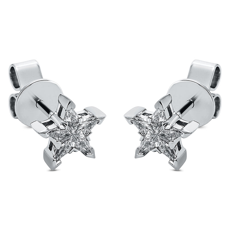 Ohrschmuck    aus 750/-18 Karat Weißgold mit 10 Diamanten 0