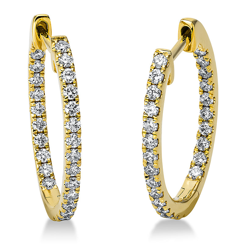 Creolen    aus 750/-18 Karat Gelbgold mit 50 Diamanten 0