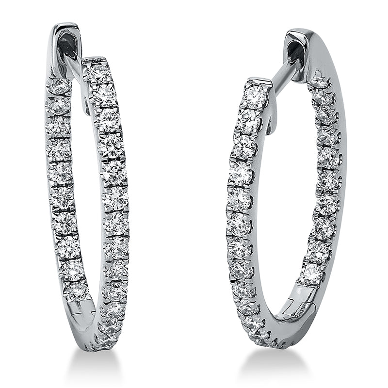 Creolen    aus 750/-18 Karat Weißgold mit 50 Diamanten 0