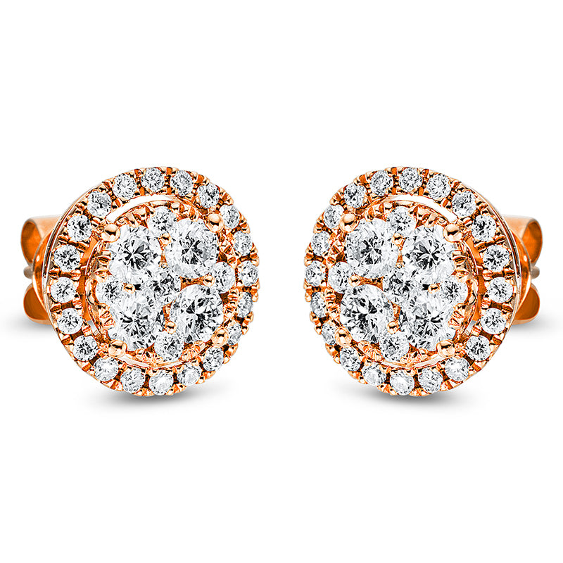 Ohrschmuck    aus 750/-18 Karat Rotgold mit 58 Diamanten 0
