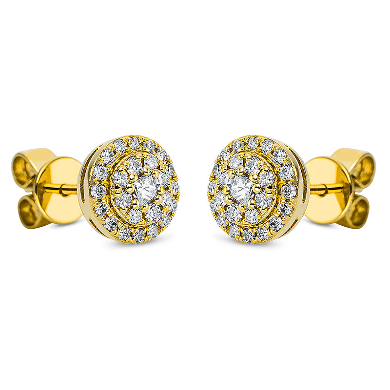 Ohrstecker    aus 750/-18 Karat Gelbgold mit 50 Diamanten 0