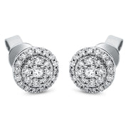 Ohrstecker    aus 750/-18 Karat Weißgold mit 50 Diamanten 0