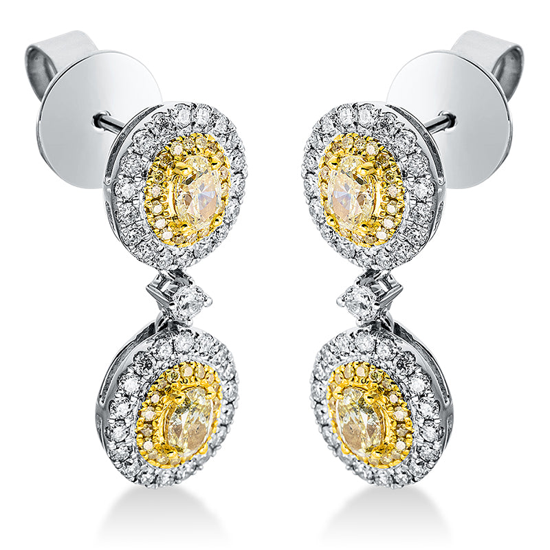 Ohrschmuck    aus 750/-18 Karat Weißgold / Gelbgold mit 150 Diamanten 1
