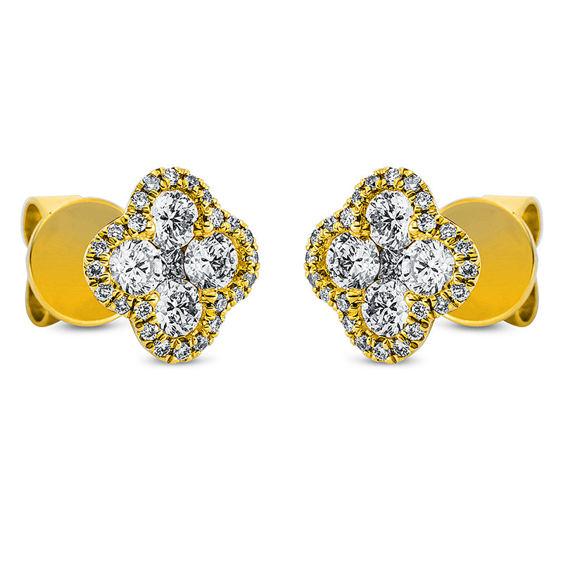 Ohrstecker    aus 750/-18 Karat Gelbgold mit 58 Diamanten 0