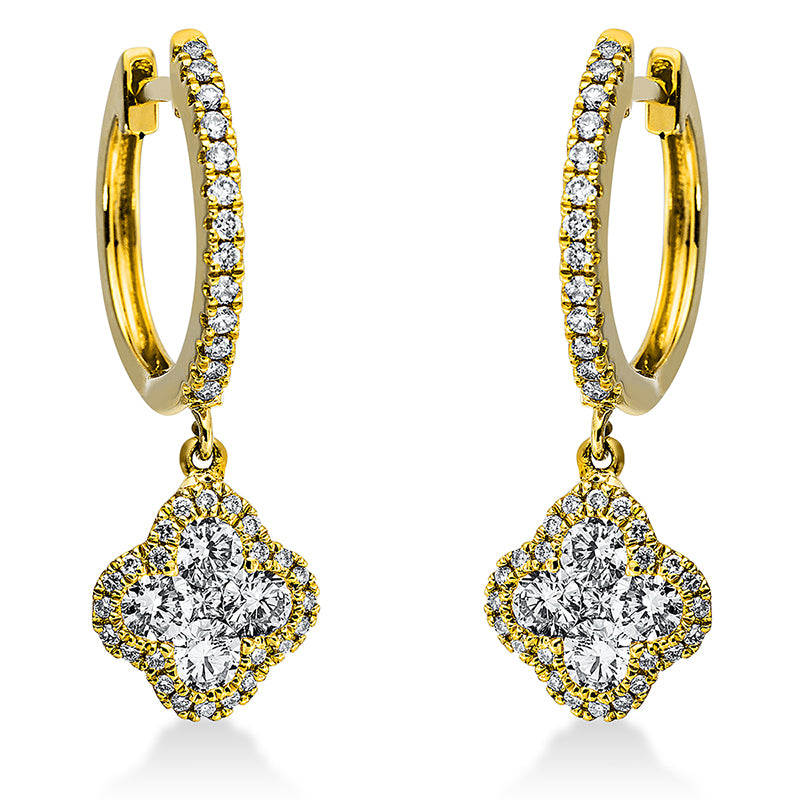 Ohrschmuck    aus 750/-18 Karat Gelbgold mit 84 Diamanten 1
