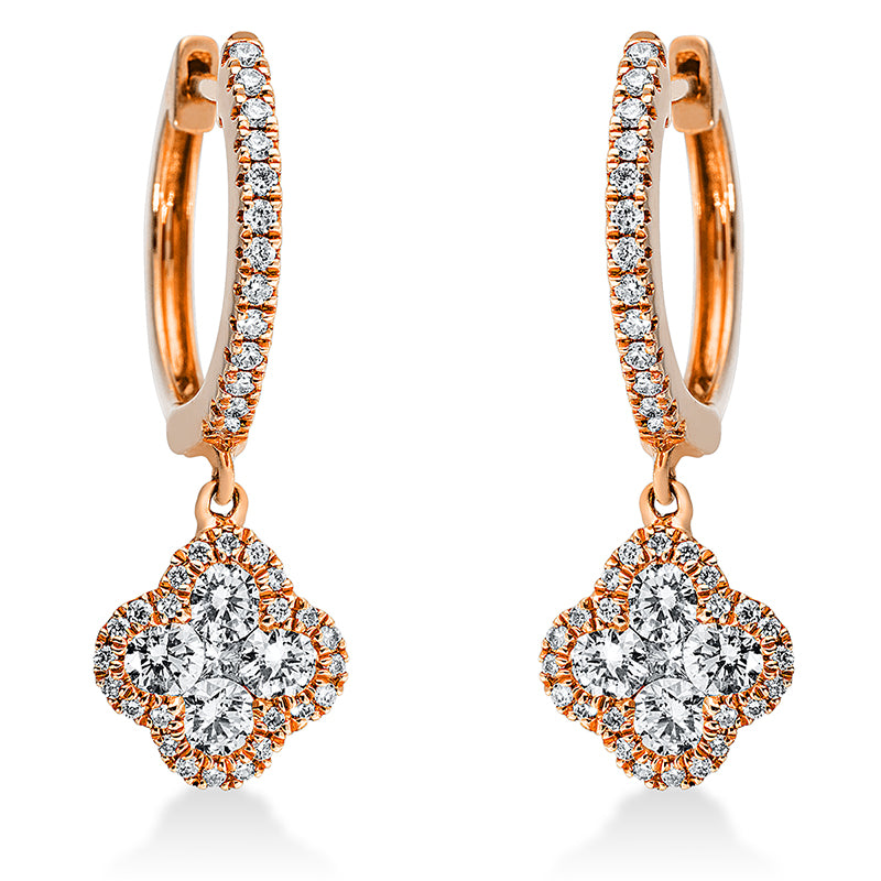 Ohrschmuck    aus 750/-18 Karat Rotgold mit 84 Diamanten 4