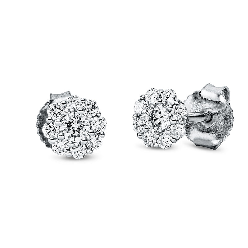 Ohrstecker    aus 750/-18 Karat Weißgold mit 18 Diamanten 0