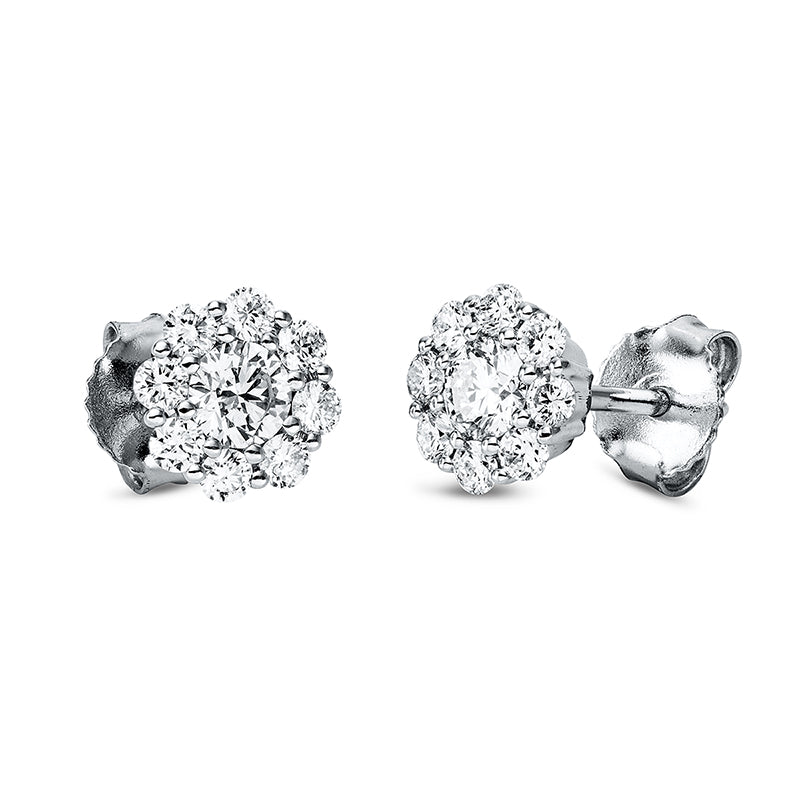 Ohrstecker    aus 750/-18 Karat Weißgold mit 18 Diamanten 0
