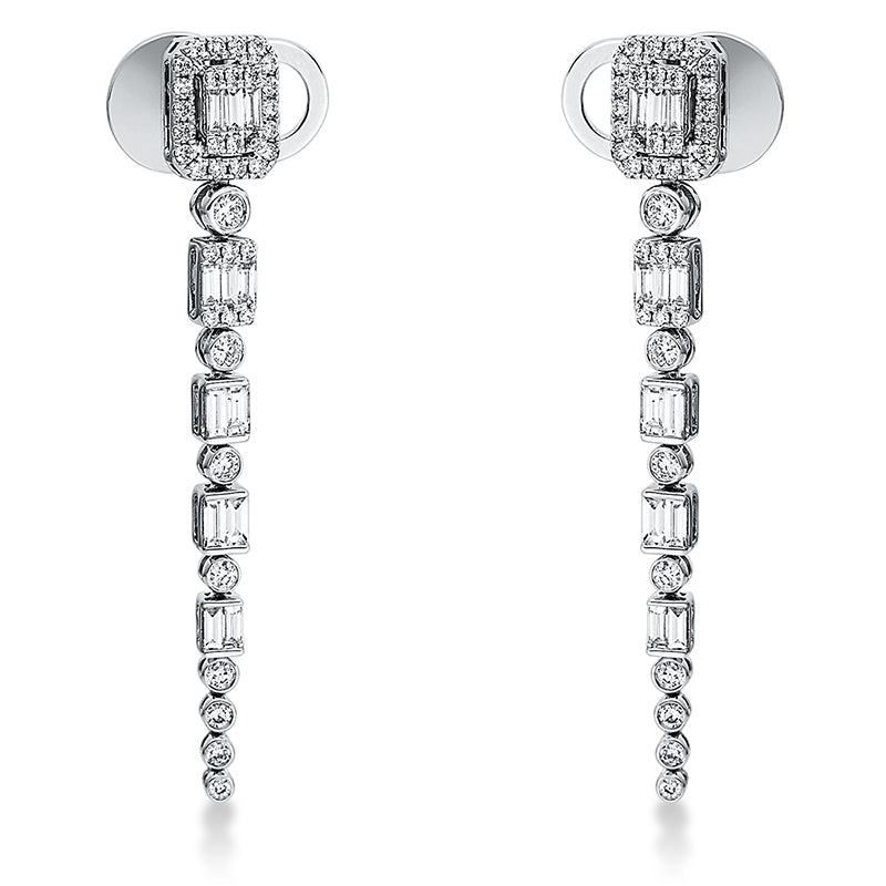 Ohrschmuck    aus 750/-18 Karat Weißgold mit 100 Diamanten 1