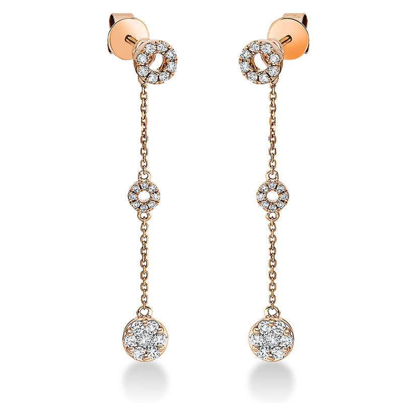 Ohrschmuck    aus 750/-18 Karat Rotgold mit 46 Diamanten 0