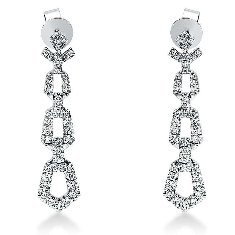 Ohrschmuck    aus 750/-18 Karat Weißgold mit 88 Diamanten 0