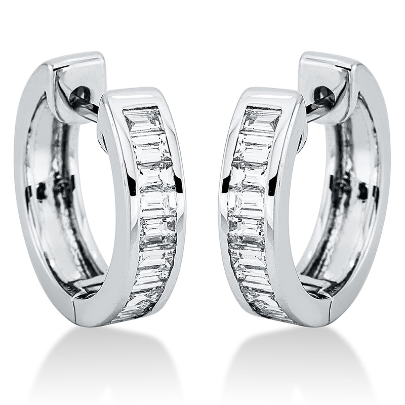 Creolen    aus 750/-18 Karat Weißgold mit 20 Diamanten 0