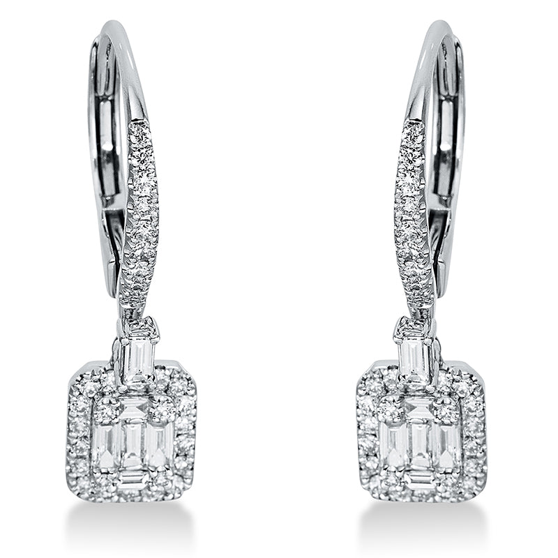 Ohrschmuck    aus 750/-18 Karat Weißgold mit 74 Diamanten 0
