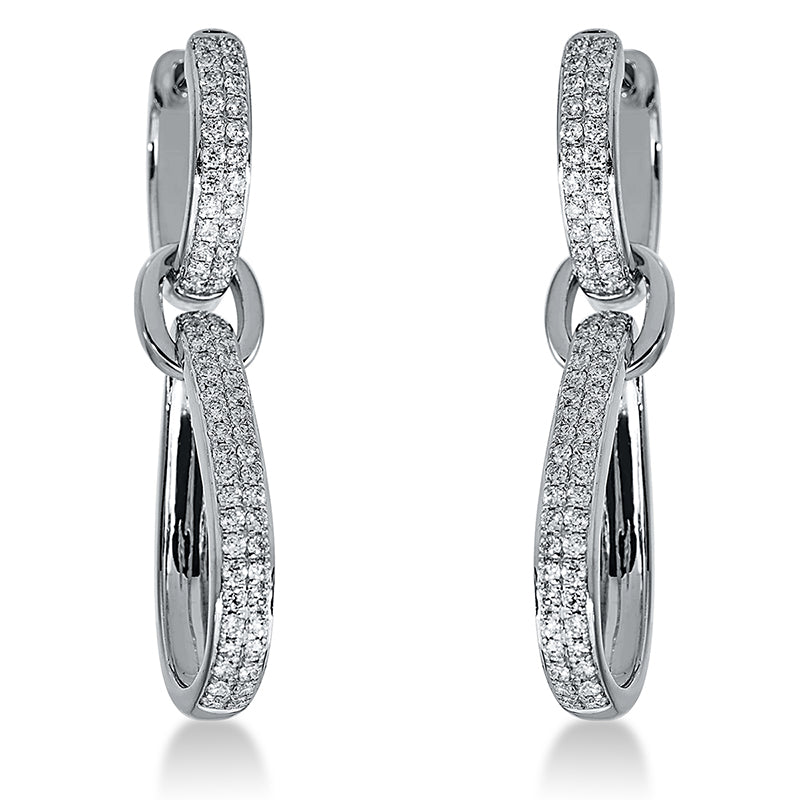 Ohrschmuck    aus 750/-18 Karat Weißgold mit 128 Diamanten 0