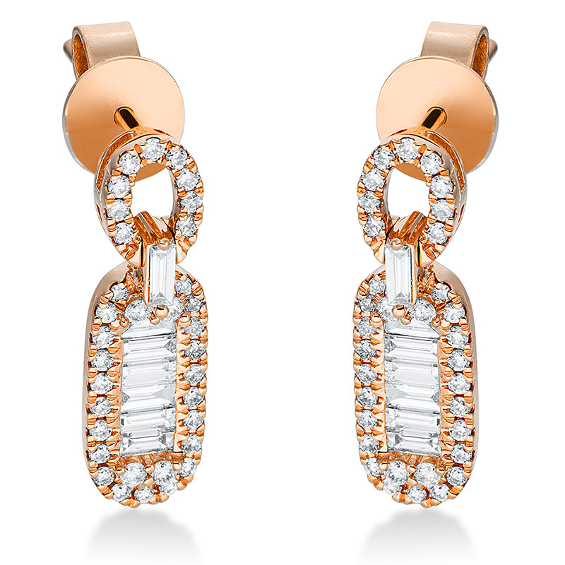 Ohrschmuck    aus 750/-18 Karat Rotgold mit 82 Diamanten 0