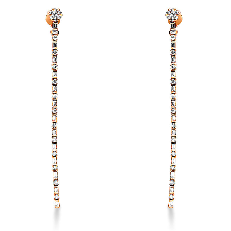 Ohrschmuck    aus 750/-18 Karat Rotgold mit 66 Diamanten 1