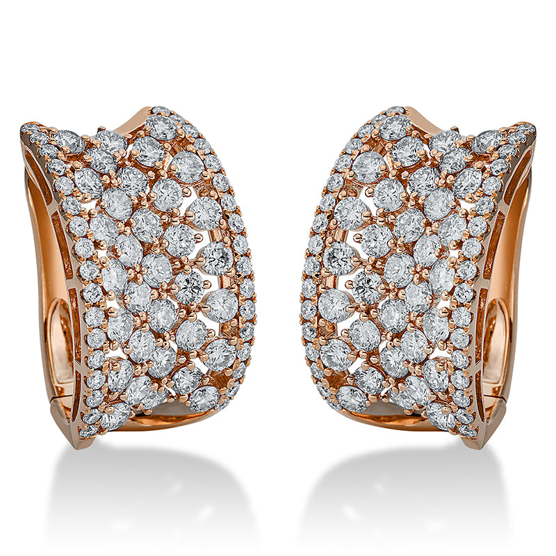 Creolen    aus 750/-18 Karat Rotgold mit 134 Diamanten 3