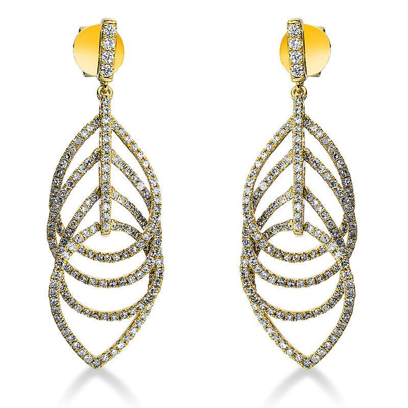 Ohrschmuck    aus 750/-18 Karat Gelbgold mit 334 Diamanten 1