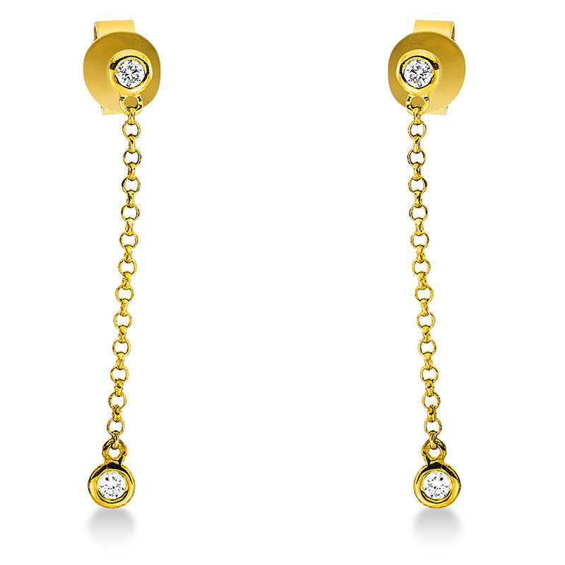Ohrschmuck    aus 750/-18 Karat Gelbgold mit 4 Diamanten 0