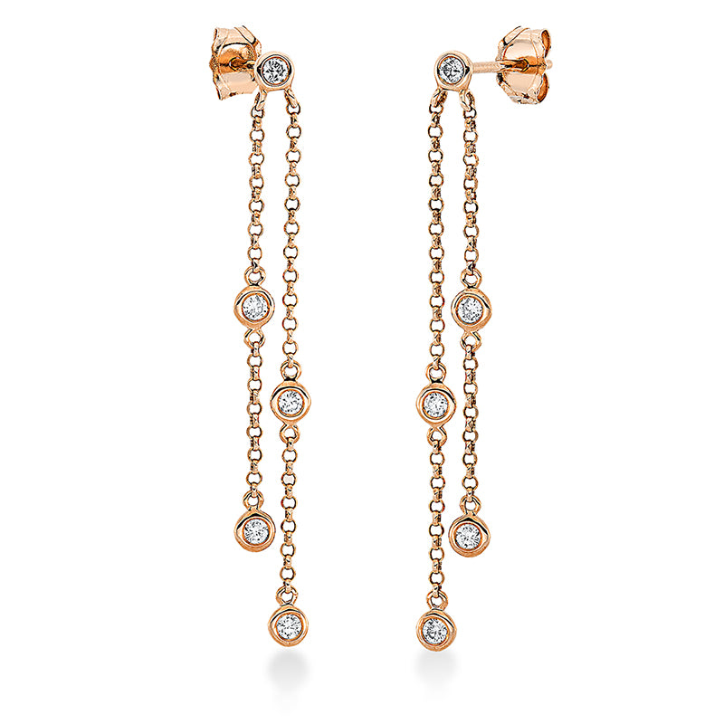 Ohrschmuck    aus 750/-18 Karat Rotgold mit 10 Diamanten 0
