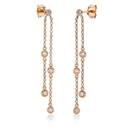 Ohrschmuck    aus 750/-18 Karat Rotgold mit 10 Diamanten 0