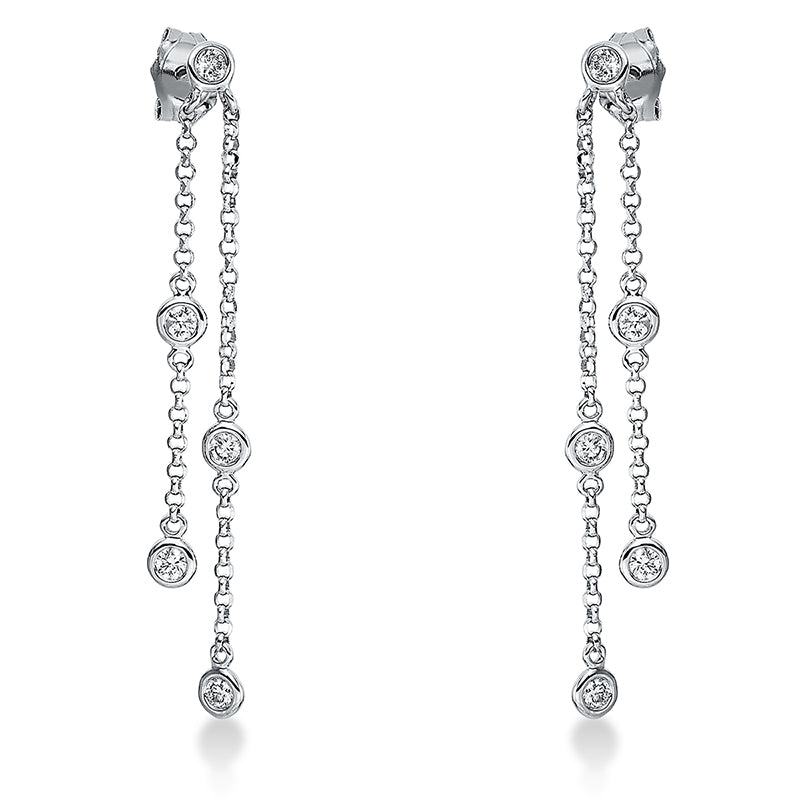 Ohrschmuck    aus 750/-18 Karat Weißgold mit 10 Diamanten 0