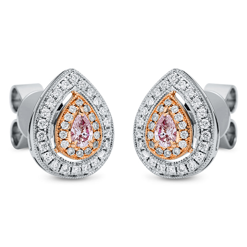 Ohrstecker    aus 750/-18 Karat Weißgold / Rotgold mit 74 Diamanten 0