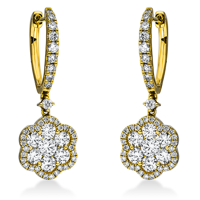 Ohrschmuck    aus 750/-18 Karat Gelbgold mit 144 Diamanten 1